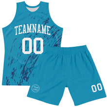Загрузить изображение в средство просмотра галереи, Custom Panther Blue White Splash Round Neck Sublimation Basketball Suit Jersey