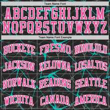 Charger l'image dans la galerie, Custom Black Pink Aqua-White Abstract Network Round Neck Sublimation Basketball Suit Jersey