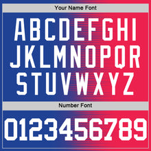 Загрузить изображение в средство просмотра галереи, Custom Red White-Royal Gradient Line Round Neck Sublimation Basketball Suit Jersey