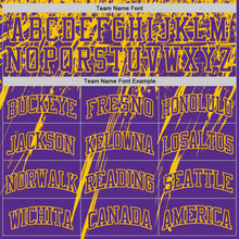 Загрузить изображение в средство просмотра галереи, Custom Purple Yellow Splash Round Neck Sublimation Basketball Suit Jersey