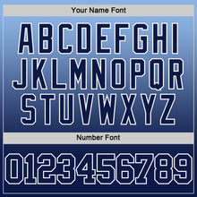 Load image into Gallery viewer, Custom Light Blue Navy-White Fade Fashion Round Neck Sublimation Basketball Suit Jersey