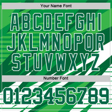 Laden Sie das Bild in den Galerie-Viewer, Custom Kelly Green White Line Round Neck Sublimation Basketball Suit Jersey