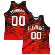 Load image into Gallery viewer, Custom Red White-Black Splash Round Neck Sublimation Basketball Suit Jersey