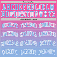 Load image into Gallery viewer, Custom Pink Light Blue-White Fade Fashion Round Neck Sublimation Basketball Suit Jersey