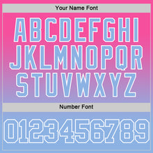 Load image into Gallery viewer, Custom Pink Light Blue-White Fade Fashion Round Neck Sublimation Basketball Suit Jersey