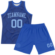 Load image into Gallery viewer, Custom Royal Light Blue Dot Round Neck Sublimation Basketball Suit Jersey