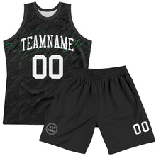 Charger l'image dans la galerie, Custom Black White-Neon Green Line Round Neck Sublimation Basketball Suit Jersey