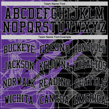 Charger l'image dans la galerie, Custom Graffiti Pattern Black Purple-Gray Scratch Round Neck Sublimation Basketball Suit Jersey