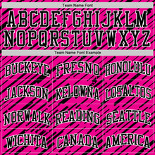 Load image into Gallery viewer, Custom Pink Black-White Line Round Neck Sublimation Basketball Suit Jersey