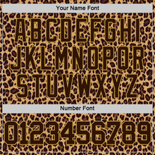 Load image into Gallery viewer, Custom Brown Old Gold Leopard Print Round Neck Sublimation Basketball Suit Jersey