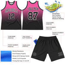 Load image into Gallery viewer, Custom Pink Black-White Fade Fashion Round Neck Sublimation Basketball Suit Jersey