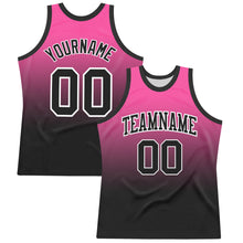 Load image into Gallery viewer, Custom Pink Black-White Fade Fashion Round Neck Sublimation Basketball Suit Jersey