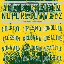 Load image into Gallery viewer, Custom Green Yellow-White Abstract Splatter Grunge Art Round Neck Sublimation Basketball Suit Jersey