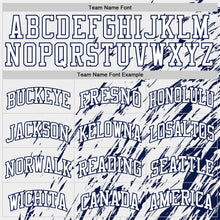 Load image into Gallery viewer, Custom White Navy Splash Round Neck Sublimation Basketball Suit Jersey