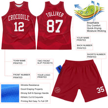 Load image into Gallery viewer, Custom Red White Fluid Art Round Neck Sublimation Basketball Suit Jersey