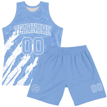 Load image into Gallery viewer, Custom Light Blue White Splash Round Neck Sublimation Basketball Suit Jersey