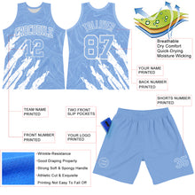 Load image into Gallery viewer, Custom Light Blue White Splash Round Neck Sublimation Basketball Suit Jersey