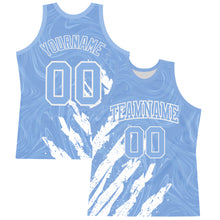 Load image into Gallery viewer, Custom Light Blue White Splash Round Neck Sublimation Basketball Suit Jersey