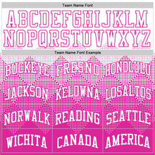 Load image into Gallery viewer, Custom White Deep Pink Gradient Square Shapes Round Neck Sublimation Basketball Suit Jersey