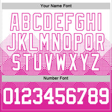 Load image into Gallery viewer, Custom White Deep Pink Gradient Square Shapes Round Neck Sublimation Basketball Suit Jersey
