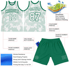 Load image into Gallery viewer, Custom White Kelly Green Curve Lines Round Neck Sublimation Basketball Suit Jersey