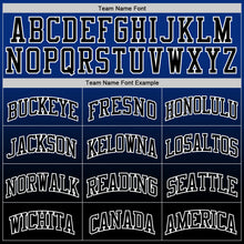 Load image into Gallery viewer, Custom Royal Black-White Fade Fashion Round Neck Sublimation Basketball Suit Jersey