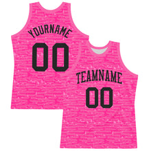 Load image into Gallery viewer, Custom Pink Black Fragment Art Round Neck Sublimation Basketball Suit Jersey