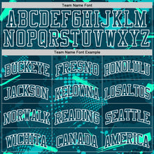 Load image into Gallery viewer, Custom Green Aqua-White Splash Round Neck Sublimation Basketball Suit Jersey