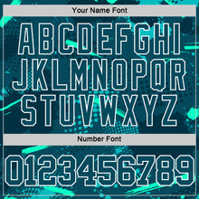 Load image into Gallery viewer, Custom Green Aqua-White Splash Round Neck Sublimation Basketball Suit Jersey