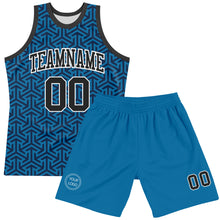 Load image into Gallery viewer, Custom Blue Black-White Arrow Shape Round Neck Sublimation Basketball Suit Jersey
