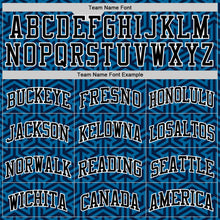 Load image into Gallery viewer, Custom Blue Black-White Arrow Shape Round Neck Sublimation Basketball Suit Jersey