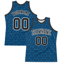Load image into Gallery viewer, Custom Blue Black-White Arrow Shape Round Neck Sublimation Basketball Suit Jersey