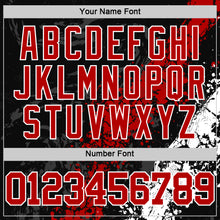 Load image into Gallery viewer, Custom Black Red-White Splash Round Neck Sublimation Basketball Suit Jersey