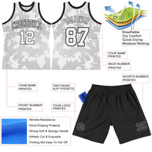 Load image into Gallery viewer, Custom White Black Curve Lines Round Neck Sublimation Basketball Suit Jersey