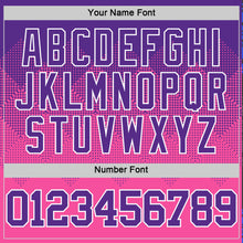 Загрузить изображение в средство просмотра галереи, Custom Purple Pink-White Gradient Square Shapes Round Neck Sublimation Basketball Suit Jersey
