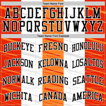 Load image into Gallery viewer, Custom White Black-Orange Line Round Neck Sublimation Basketball Suit Jersey