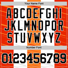 Load image into Gallery viewer, Custom White Black-Orange Line Round Neck Sublimation Basketball Suit Jersey