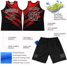 Charger l'image dans la galerie, Custom Black Red-White Line Round Neck Sublimation Basketball Suit Jersey