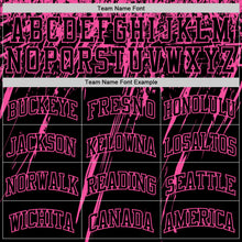 Charger l'image dans la galerie, Custom Black Pink Splash Round Neck Sublimation Basketball Suit Jersey