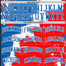 Load image into Gallery viewer, Custom Royal Red-White Splash Round Neck Sublimation Basketball Suit Jersey