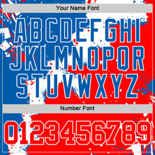 Load image into Gallery viewer, Custom Royal Red-White Splash Round Neck Sublimation Basketball Suit Jersey