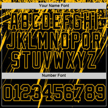 Charger l'image dans la galerie, Custom Black Gold Splash Round Neck Sublimation Basketball Suit Jersey