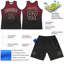 Load image into Gallery viewer, Custom Crimson Black-Cream Fade Fashion Round Neck Sublimation Basketball Suit Jersey