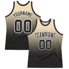 Charger l'image dans la galerie, Custom Cream Black-White Fade Fashion Round Neck Sublimation Basketball Suit Jersey