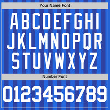 Load image into Gallery viewer, Custom Royal White Line Round Neck Sublimation Basketball Suit Jersey