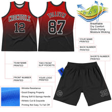 Load image into Gallery viewer, Custom Red Black-White Fade Fashion Round Neck Sublimation Basketball Suit Jersey