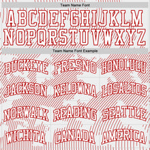 Laden Sie das Bild in den Galerie-Viewer, Custom White Red Curve Lines Round Neck Sublimation Basketball Suit Jersey