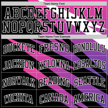 Load image into Gallery viewer, Custom Pink Black-White Line Round Neck Sublimation Basketball Suit Jersey