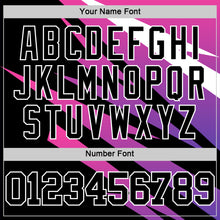 Load image into Gallery viewer, Custom Pink Black-White Line Round Neck Sublimation Basketball Suit Jersey