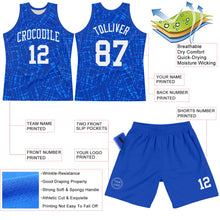 Load image into Gallery viewer, Custom Royal White Round Line Neck Sublimation Basketball Suit Jersey